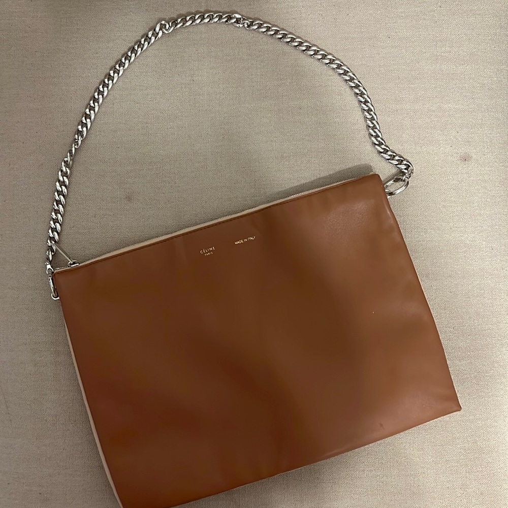 Celine trifold clutch with chain